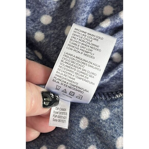 Nautica Women’s Sz XL Blue Aurora Dot Fleece 2 Piece Pajama Set - Picture 6 of 12